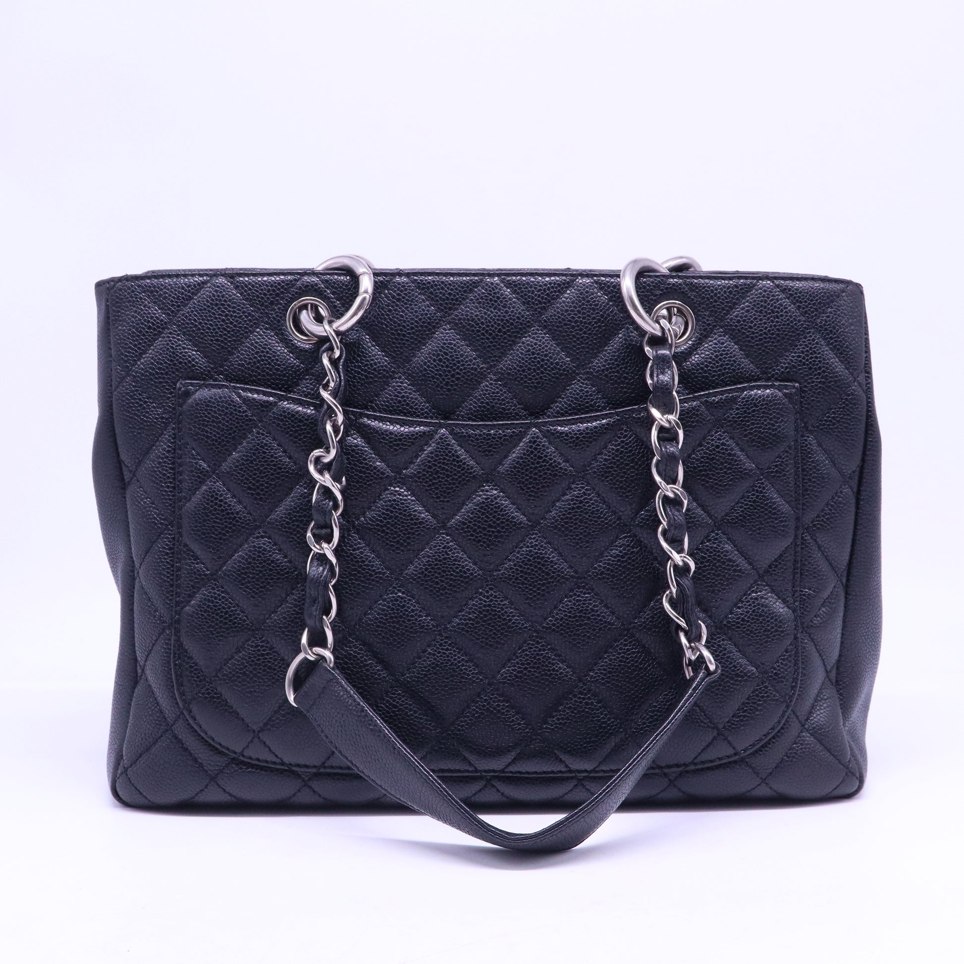 Grand Shopping Tote Quilted Caviar B21245