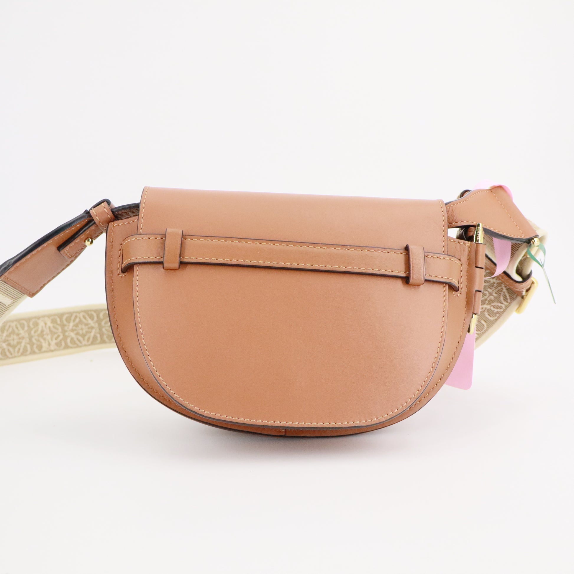 Calfskin Jacquard Mini Gate Dual Bag Tan twins