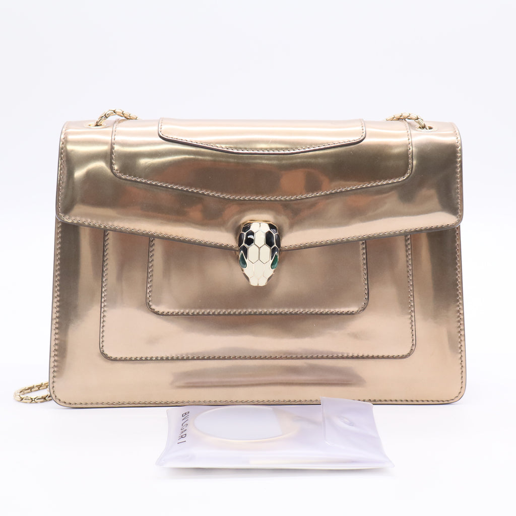 Serpenti Forever Shoulder Bag Patent Medium twins LDJ3014
