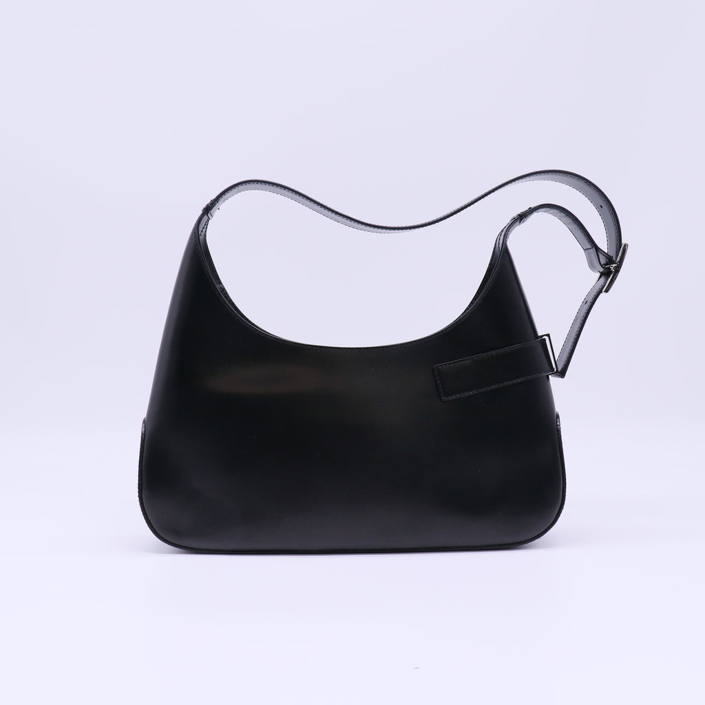 Brushed Calfskin Gancini Hobo Midnight