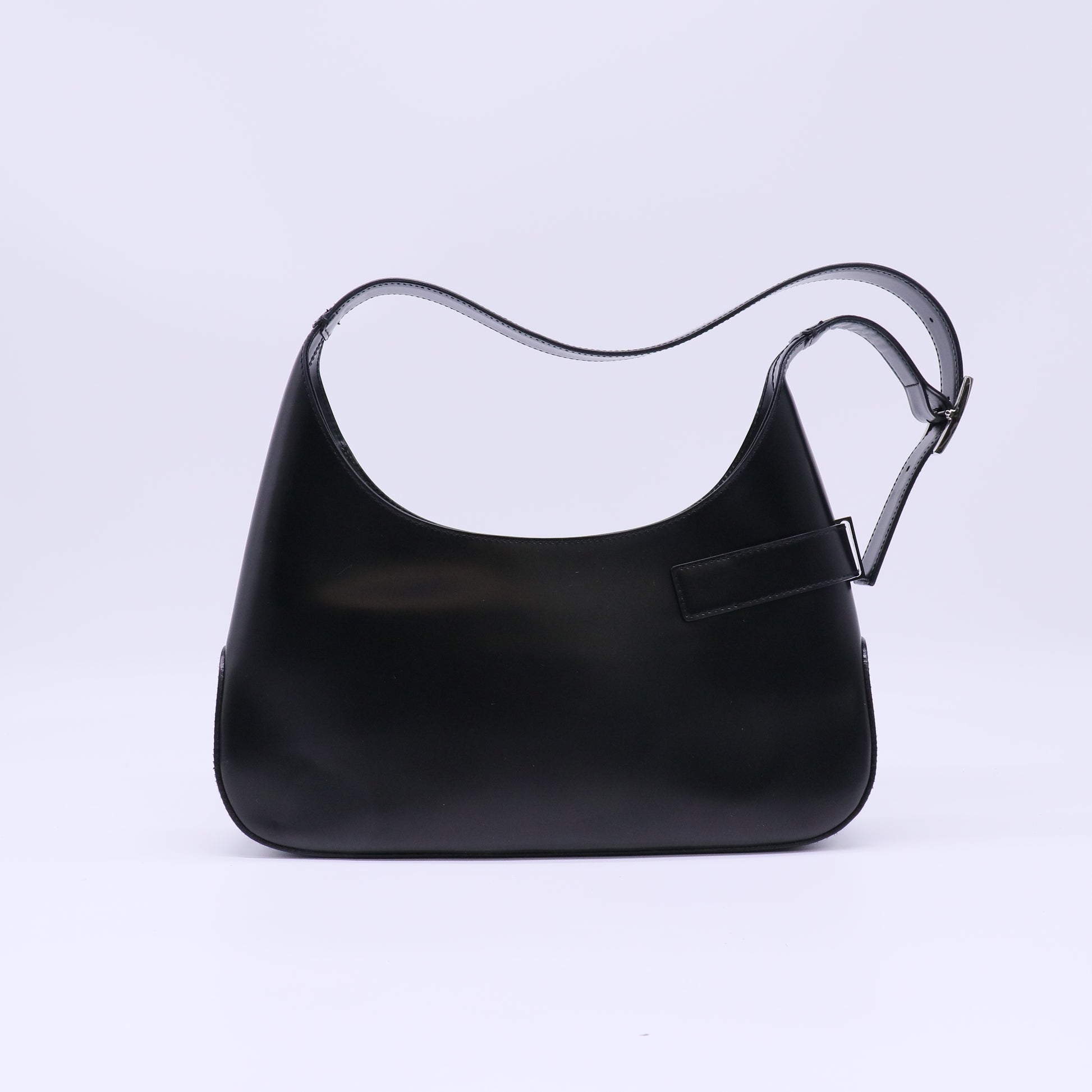 Brushed Calfskin Gancini Hobo Midnight