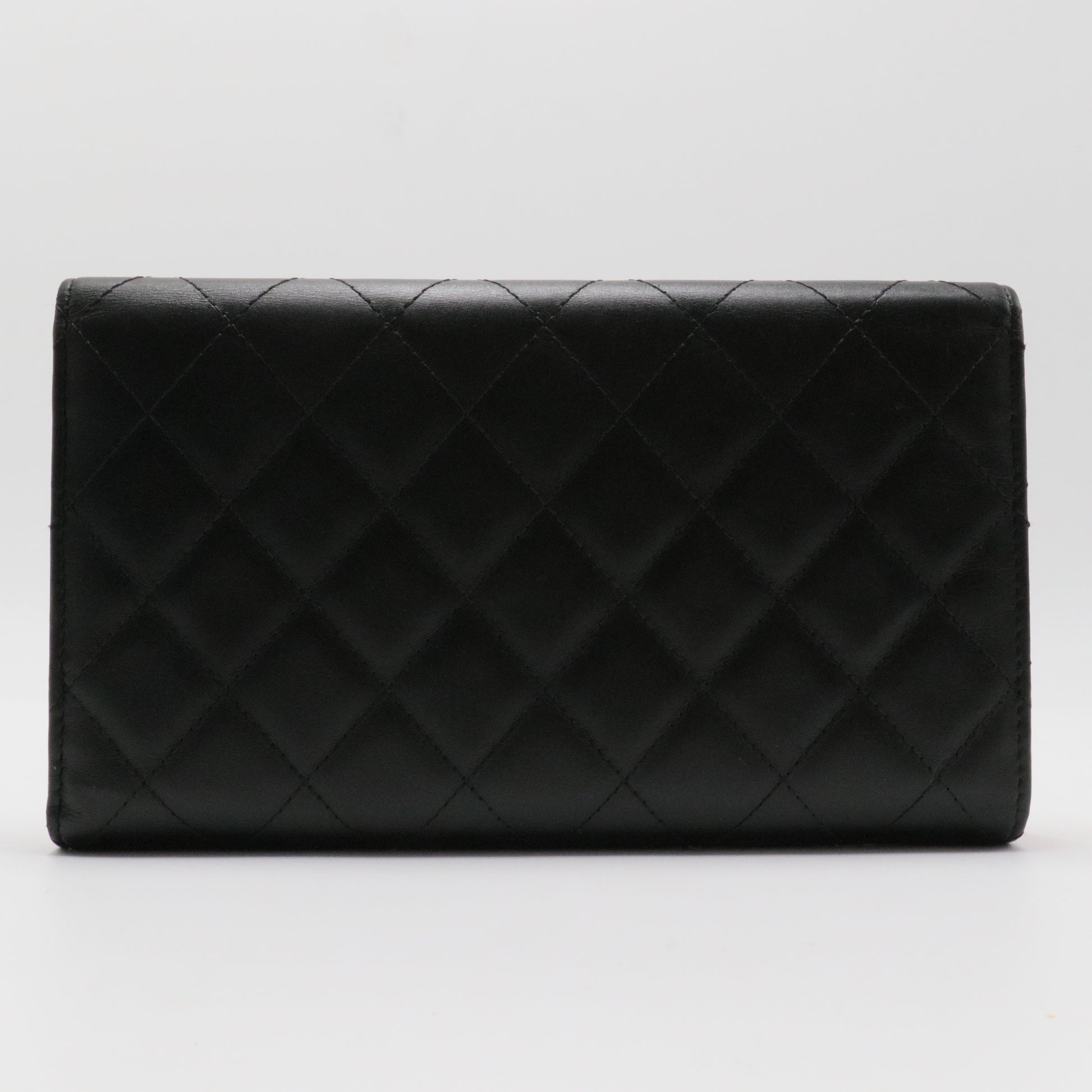 Chanel Cambon Trifold Wallet Quilted Lambskin Long
