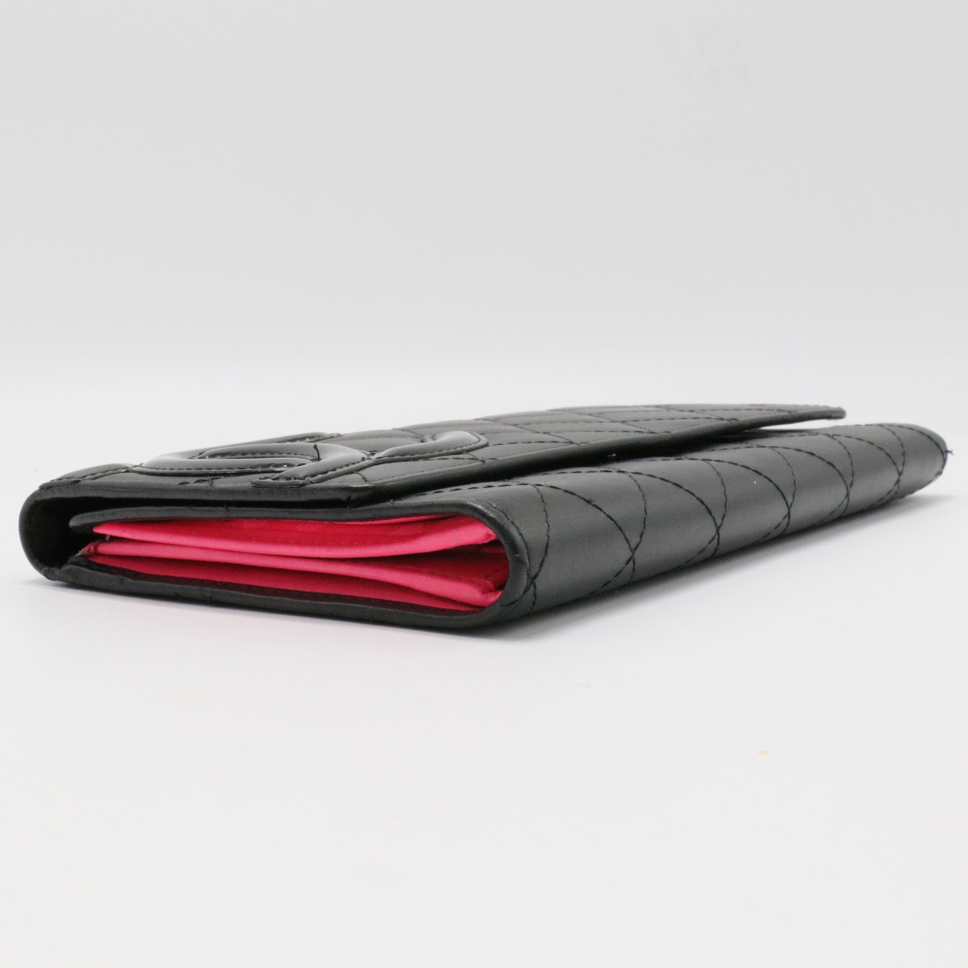 Chanel Cambon Trifold Wallet Quilted Lambskin Long