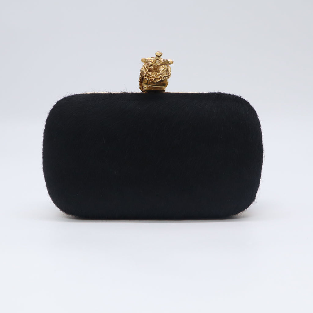 Alexander McQueen Black Evening Clutch B23693
