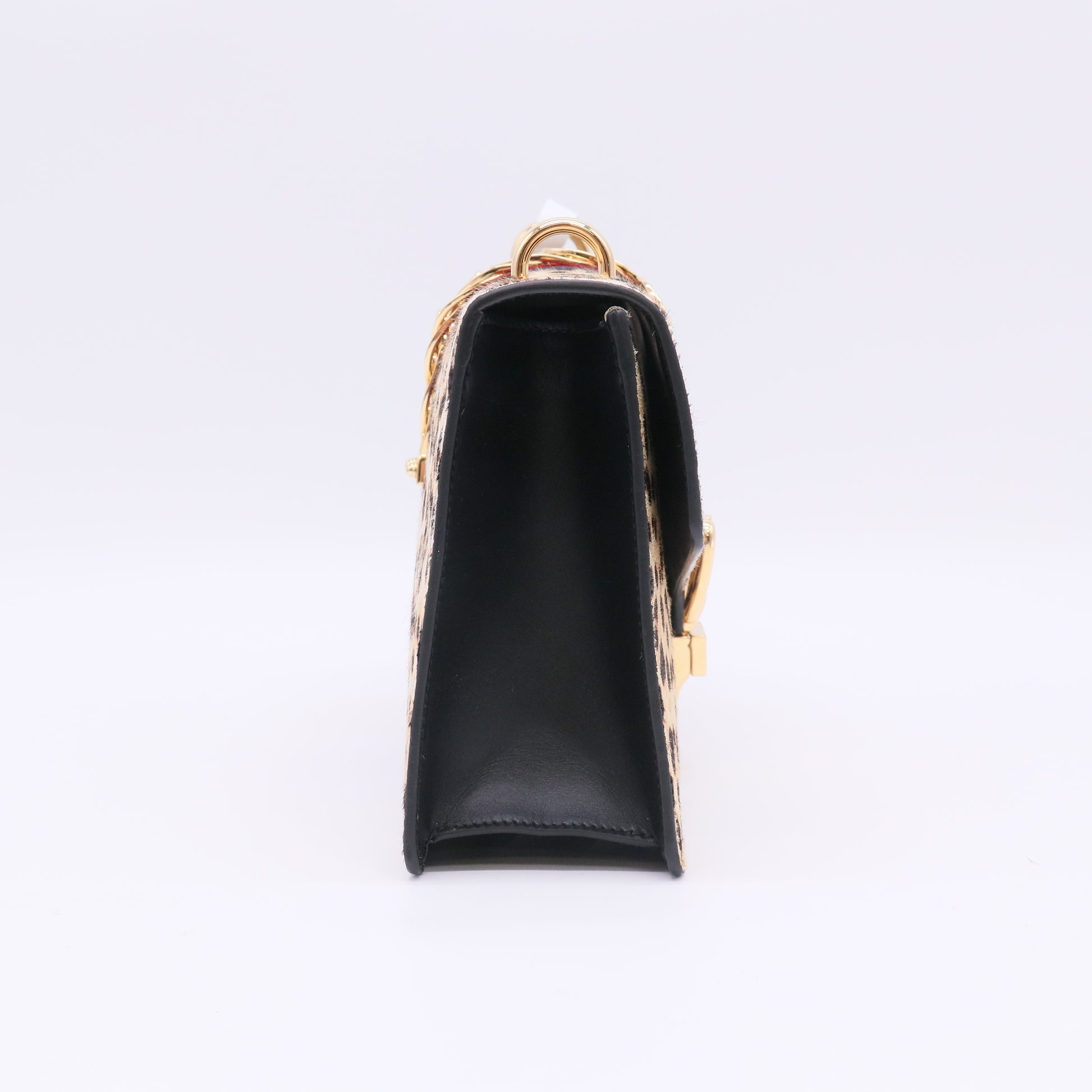 Gucci Leopard Print Calf Hair Small Sylvie Shoulder Bag B23463