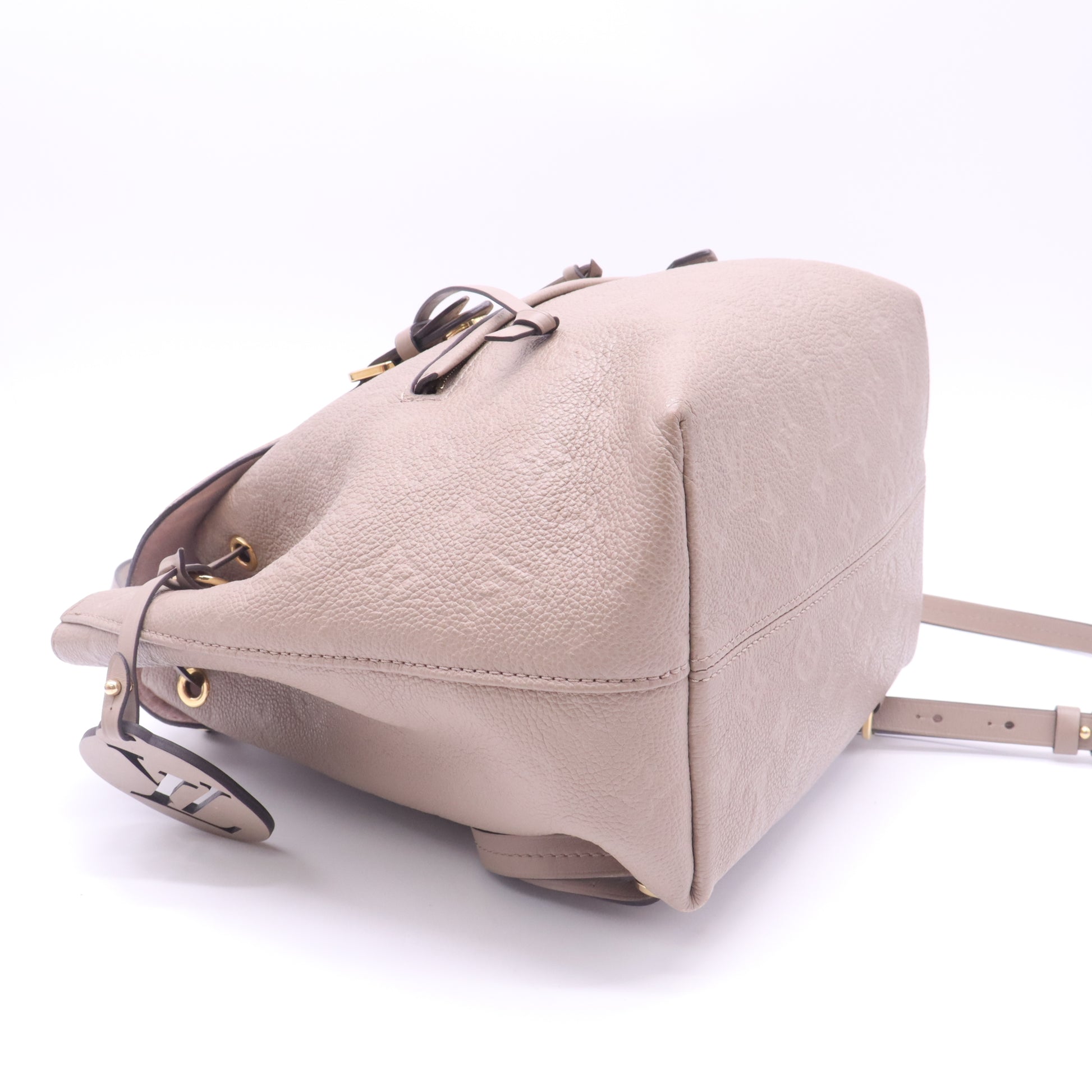 Louis Vuitton Montsouris PM Beige Embossed Leather Drawstring Backpack twins LDZ441