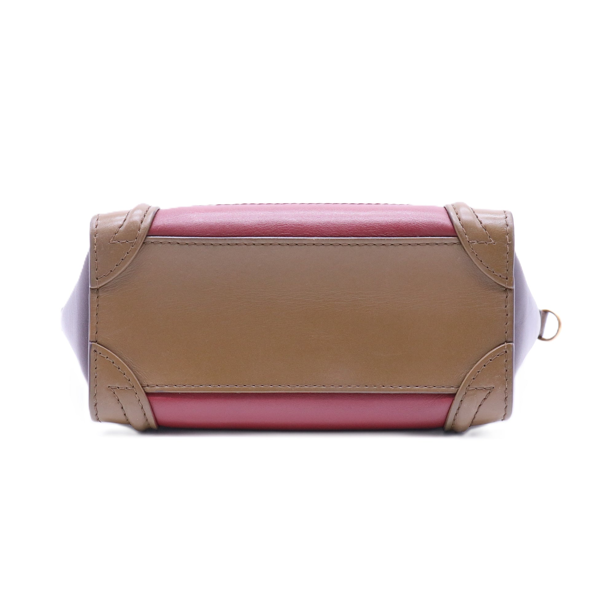 Tricolor Luggage Bag Leather Nano