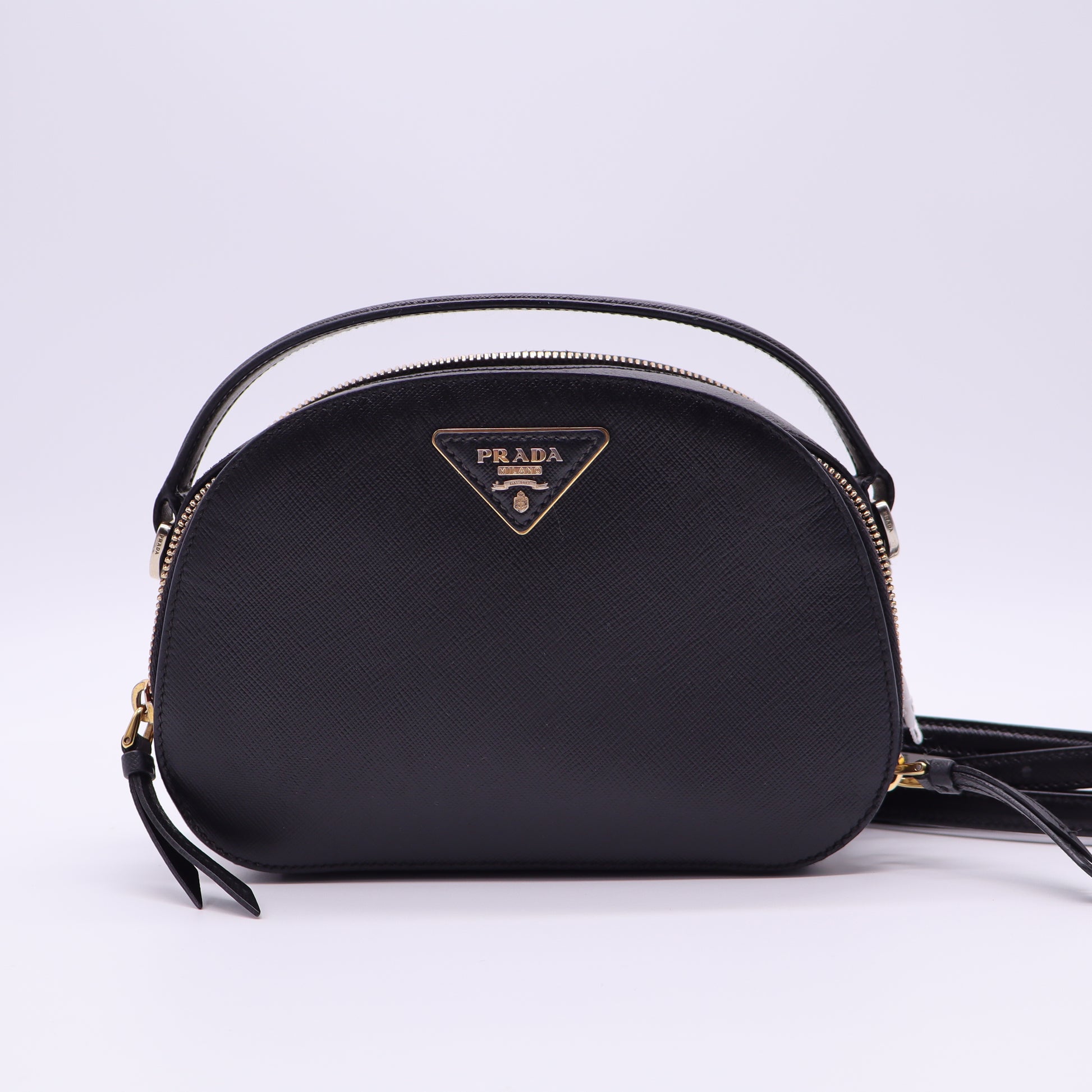 Saffiano Lux Odette Crossbody Black twins
