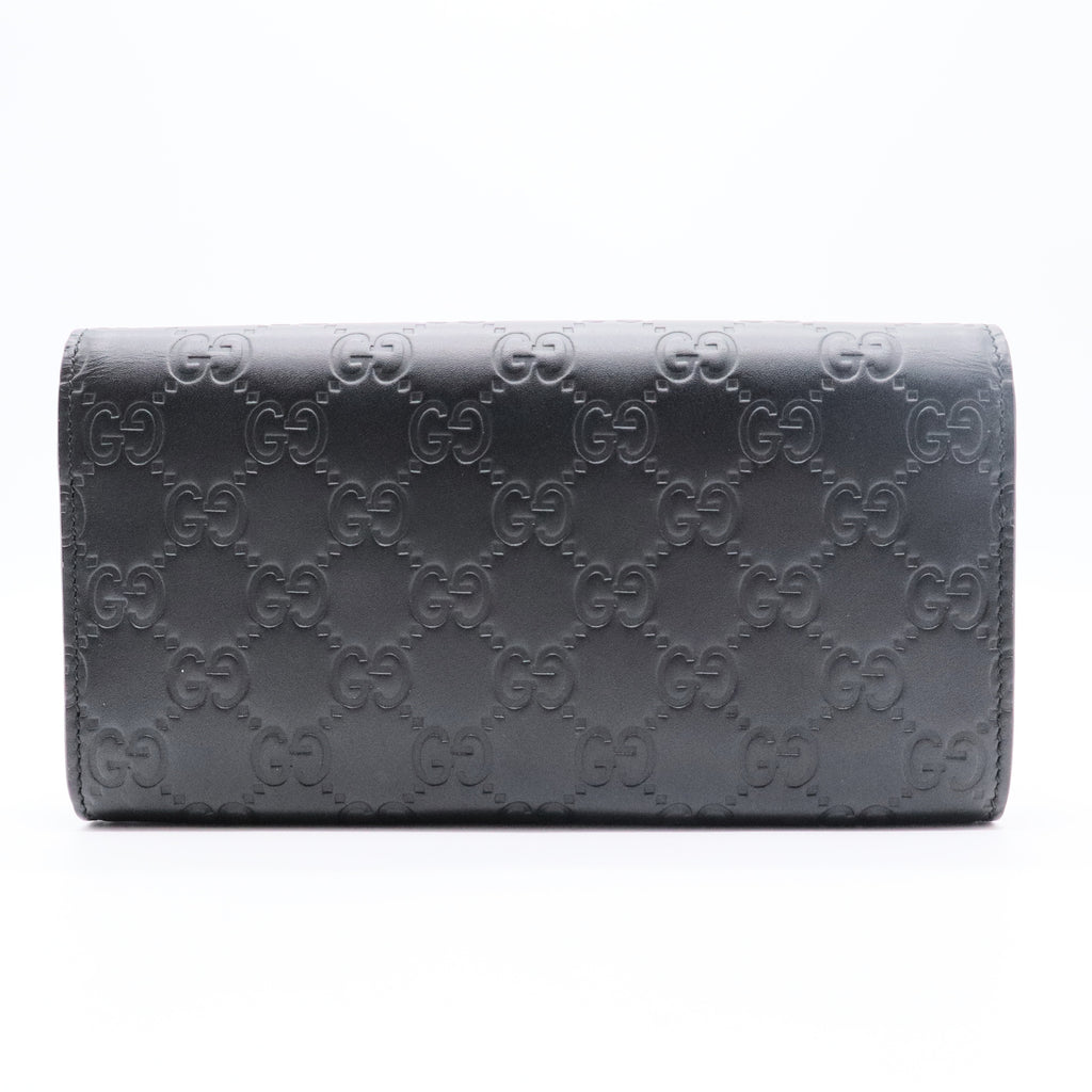 Guccissima Signature Icon Continental Wallet Black
