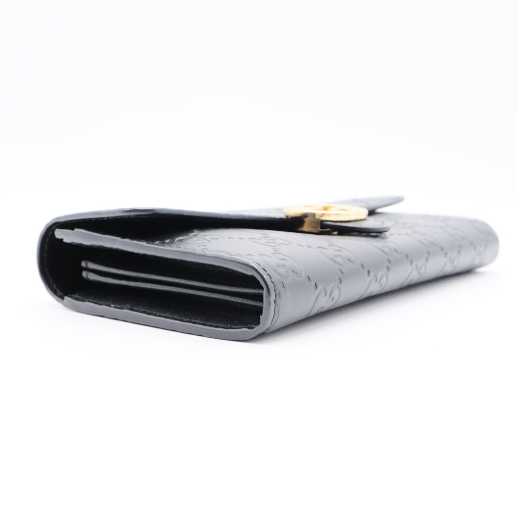 Guccissima Signature Icon Continental Wallet Black