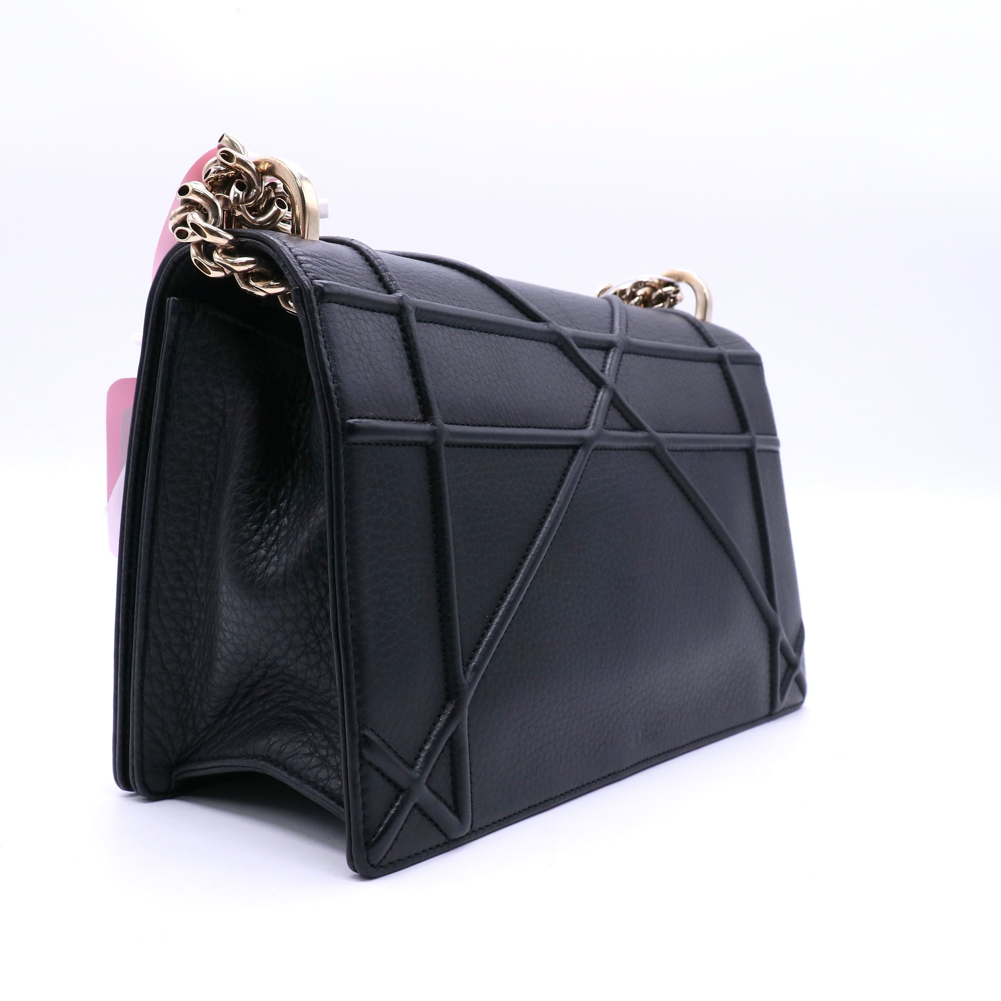 Diorama Flap Bag Grained Calfskin Medium Twins LDJ3666
