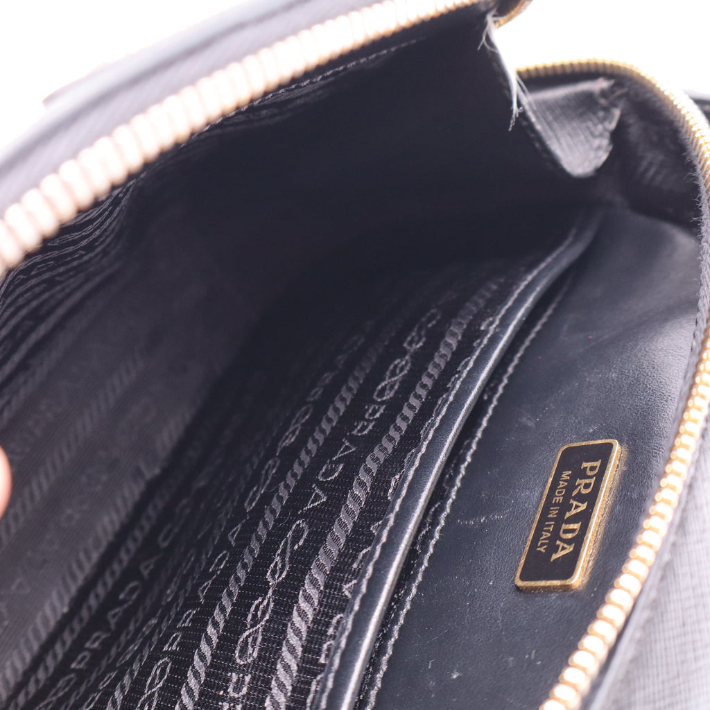Saffiano Lux Odette Crossbody Black twins