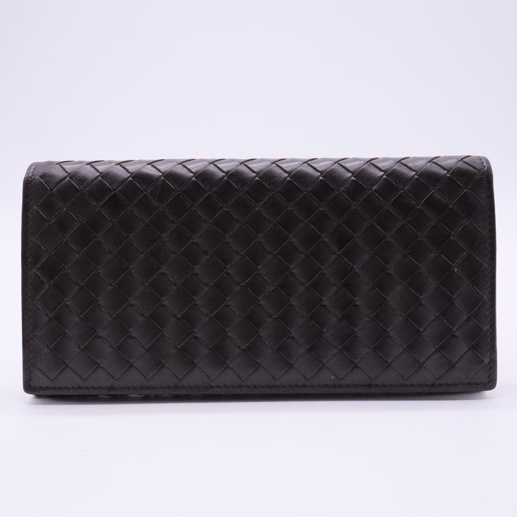 Intrecciato Leather Long Wallet
