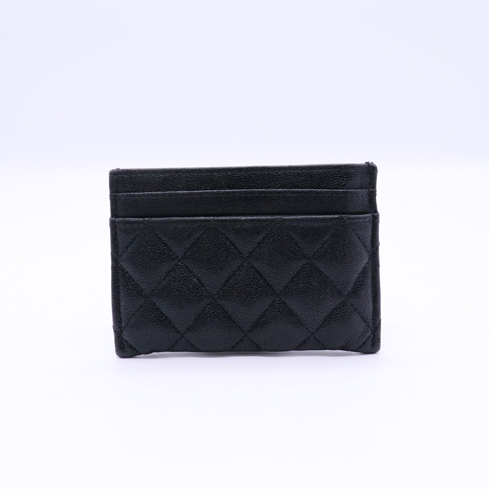 Chanel Caviar Quilted Zip Card Holder Black twins W20780