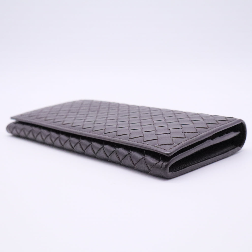 Intrecciato Leather Long Wallet