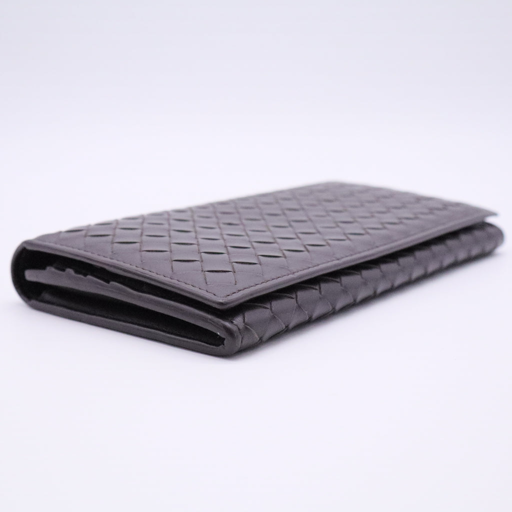 Intrecciato Leather Long Wallet