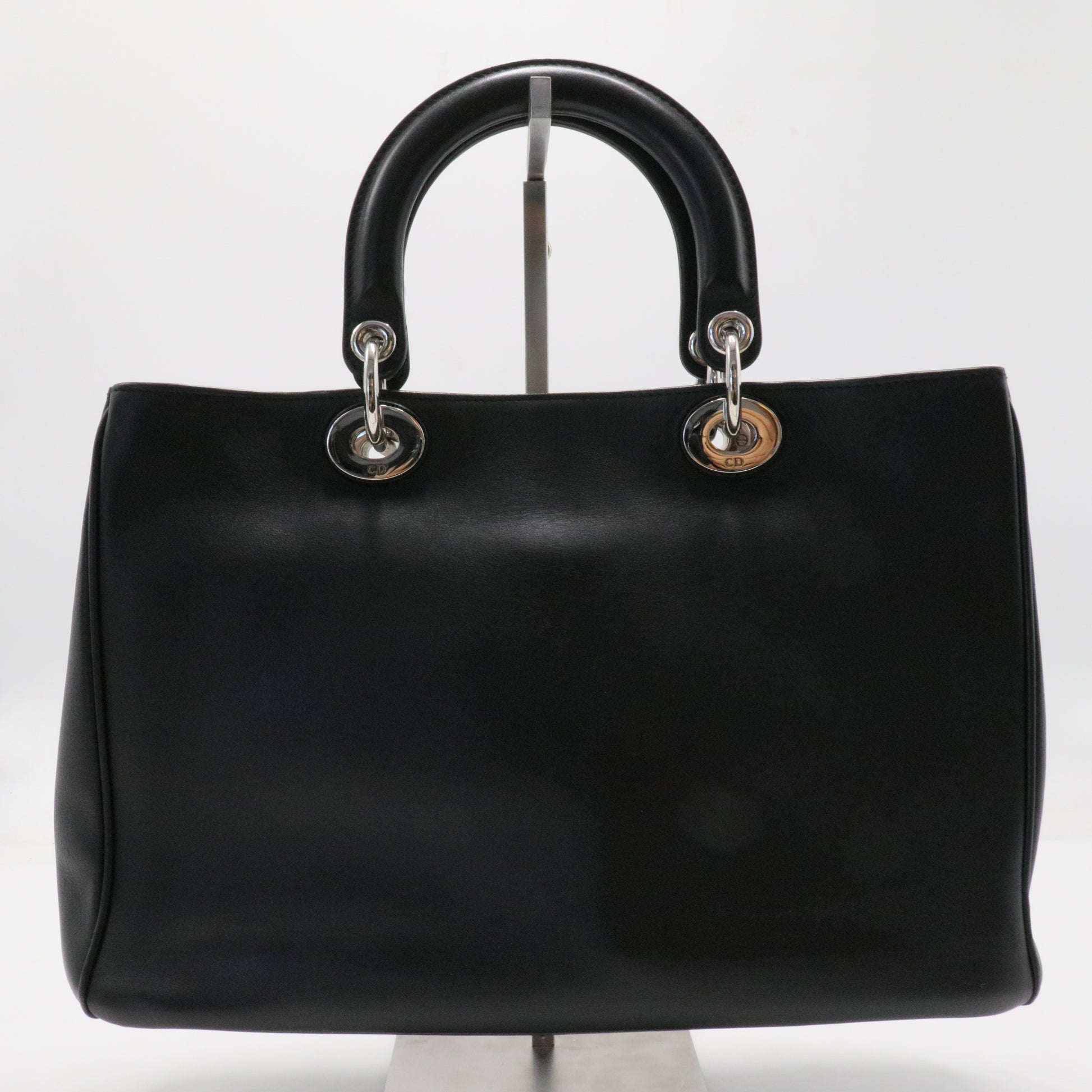 Black Leather Diorissimo Shopper Tote