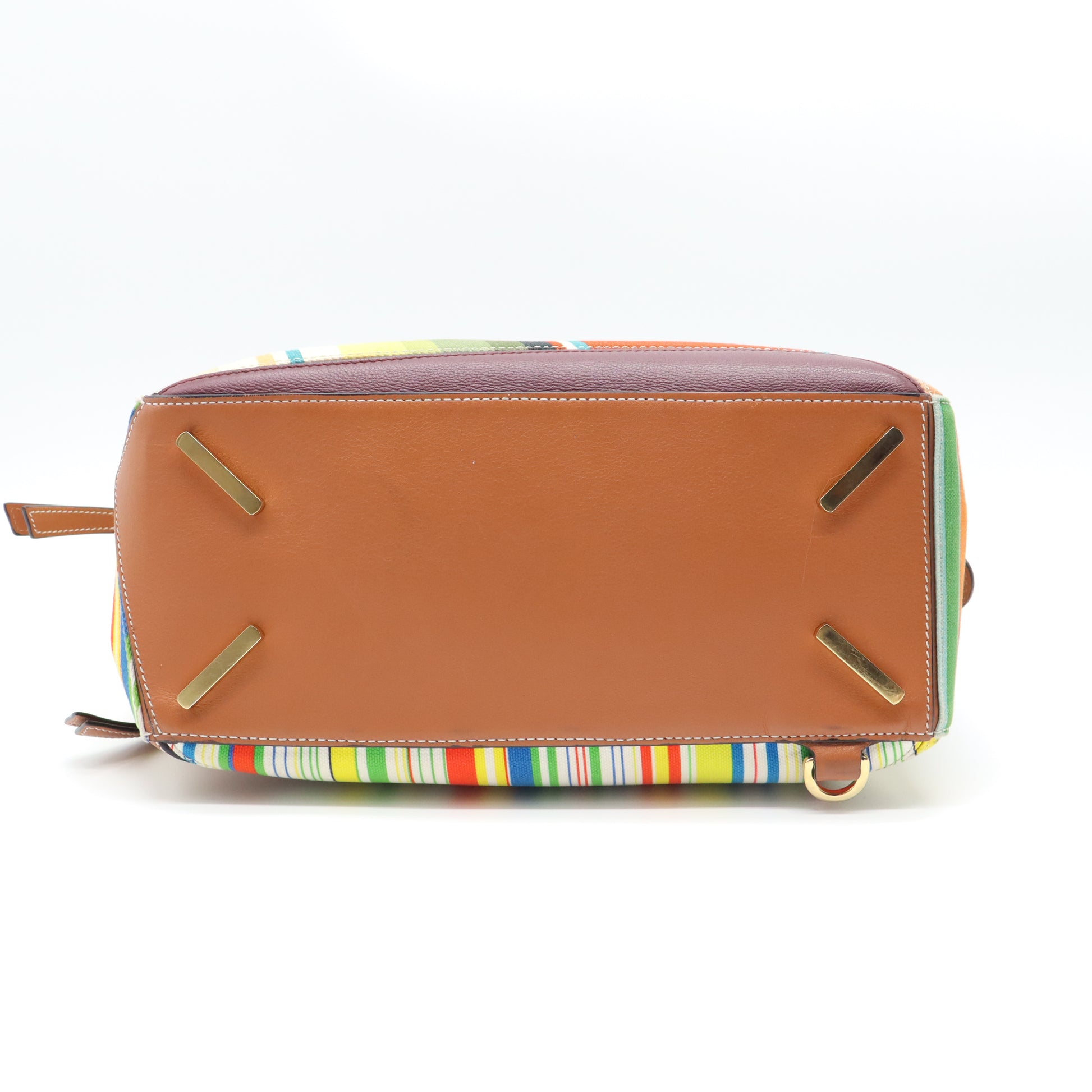 Loewe Puzzle Medium Multicolor Striped Canvas Leather Crossbody Bag B21418