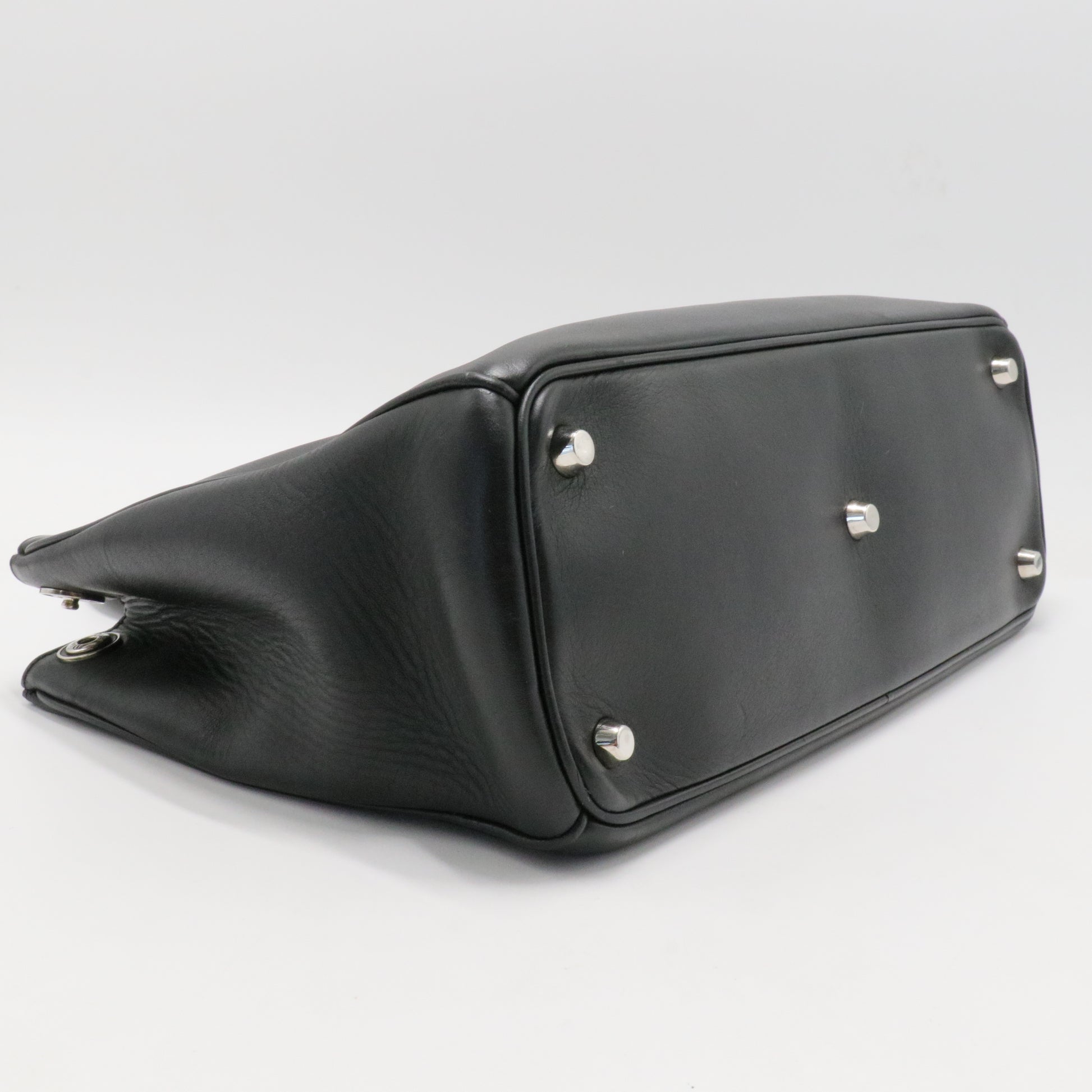 Black Leather Diorissimo Shopper Tote
