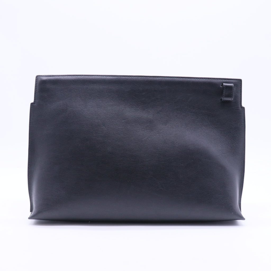 Black and White Leather Clutch Bag