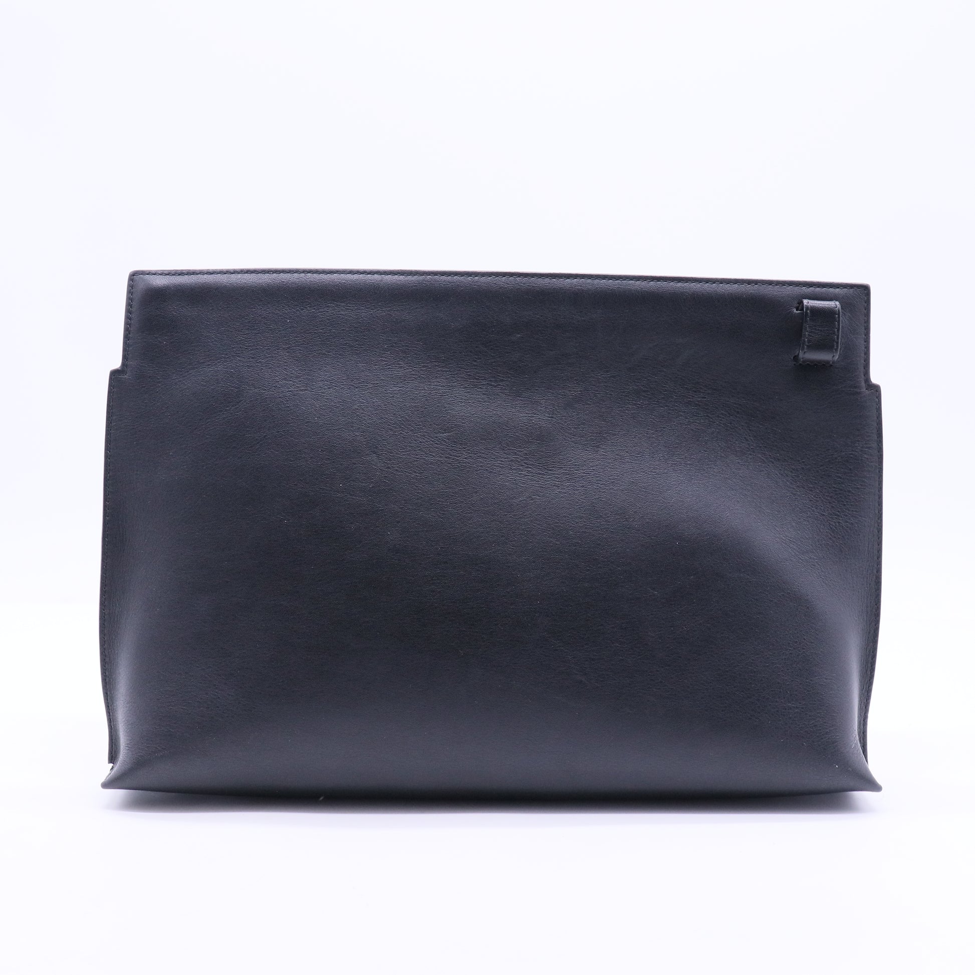 Black and White Leather Clutch Bag
