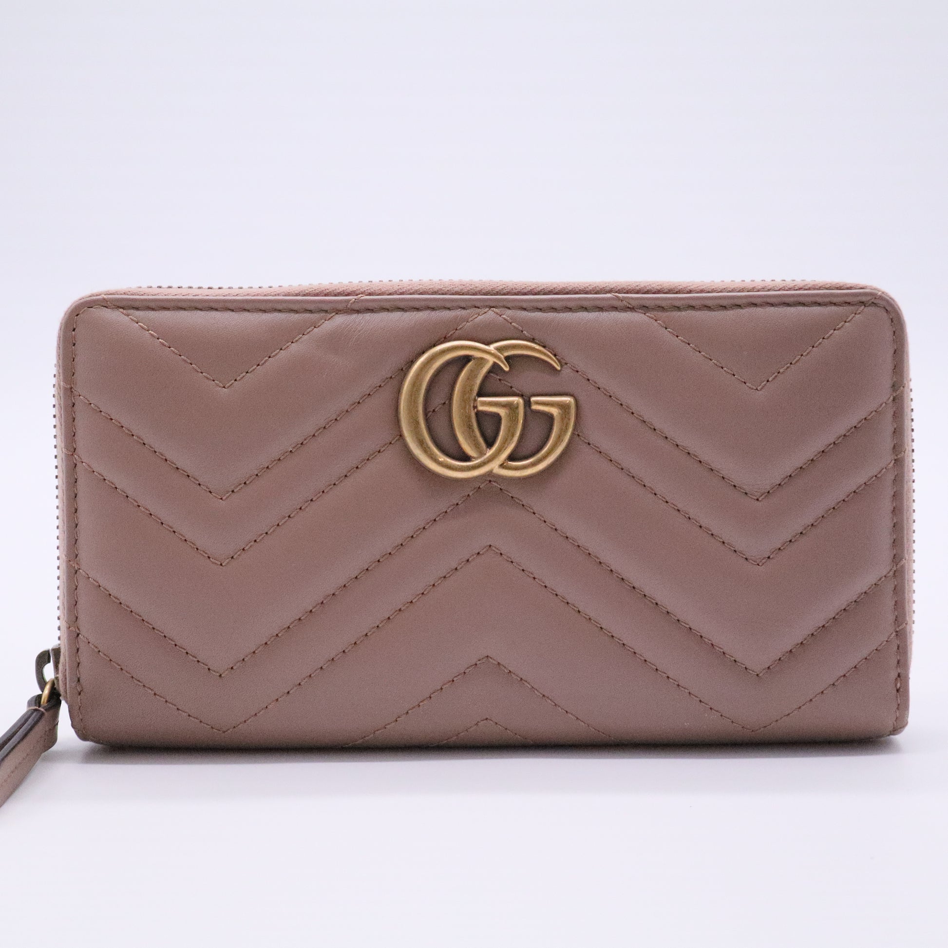 Calfskin Matelasse GG Marmont Zip Around Wallet