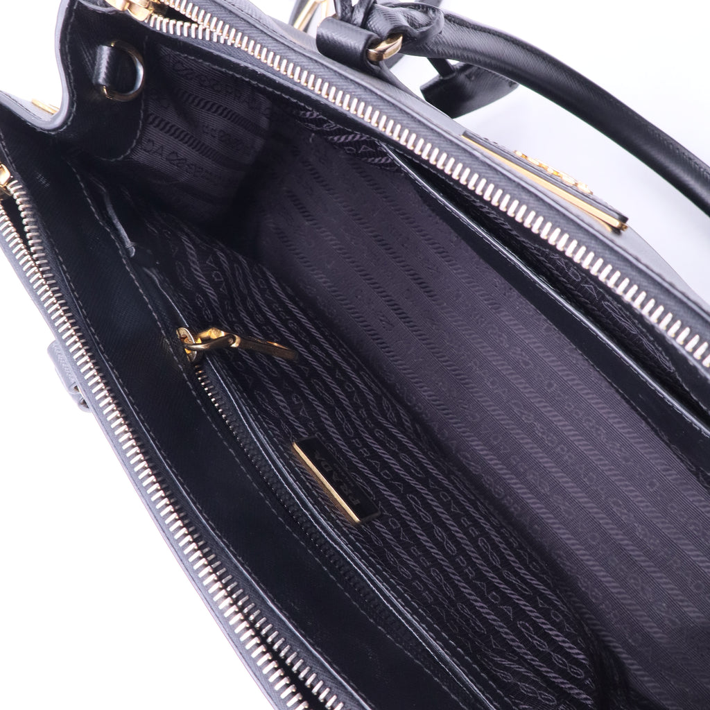 Black Galleria Saffiano Leather Large