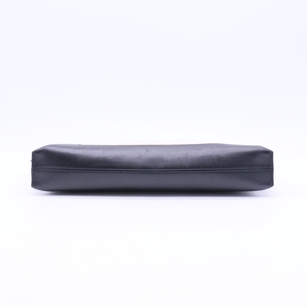 Black and White Leather Clutch Bag