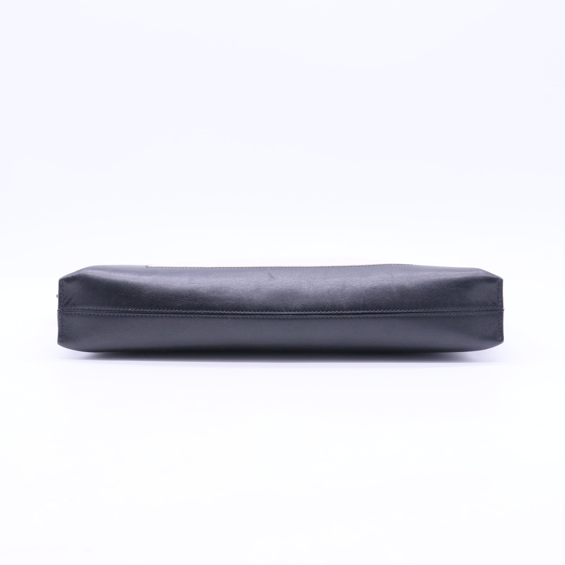 Black and White Leather Clutch Bag