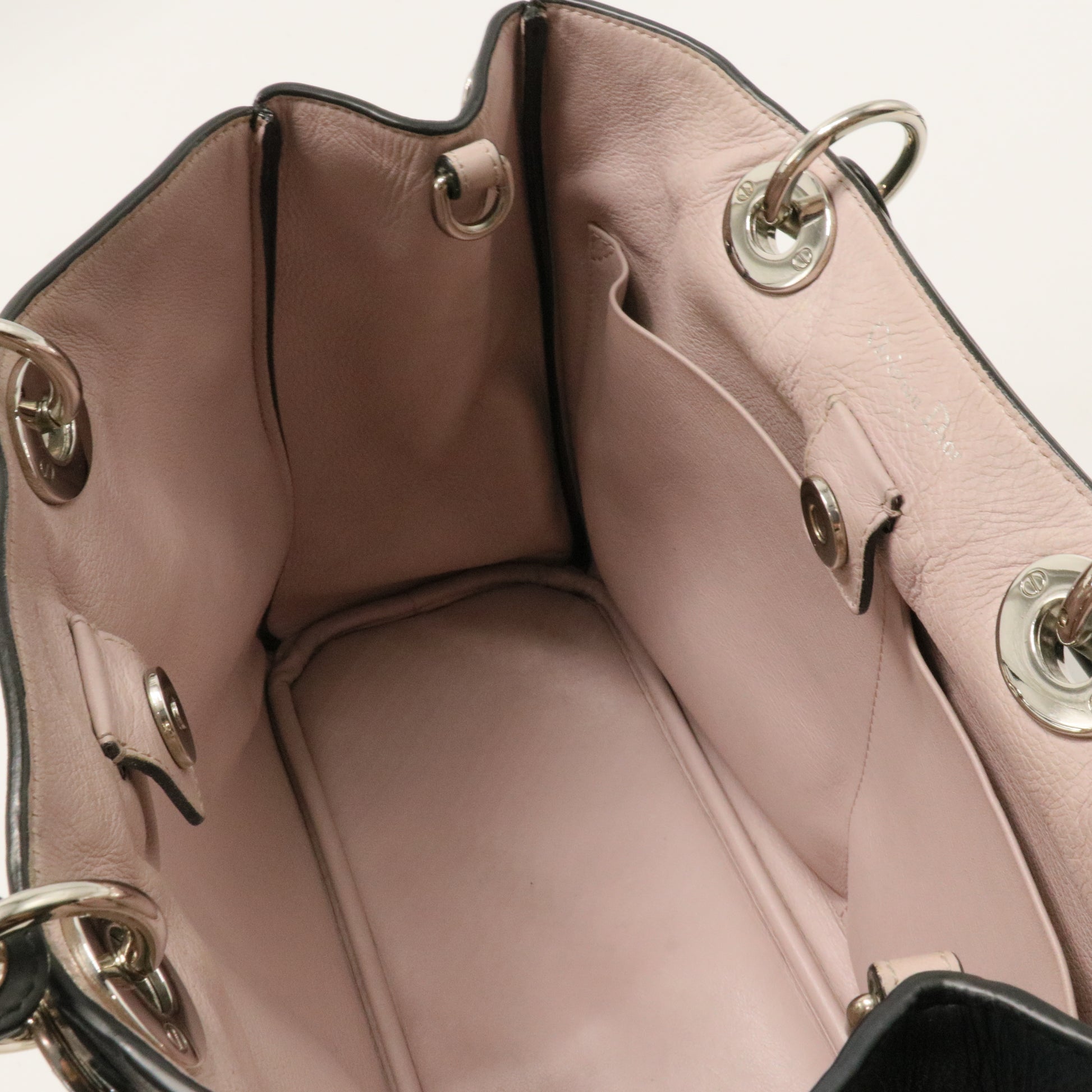 Black Leather Diorissimo Shopper Tote