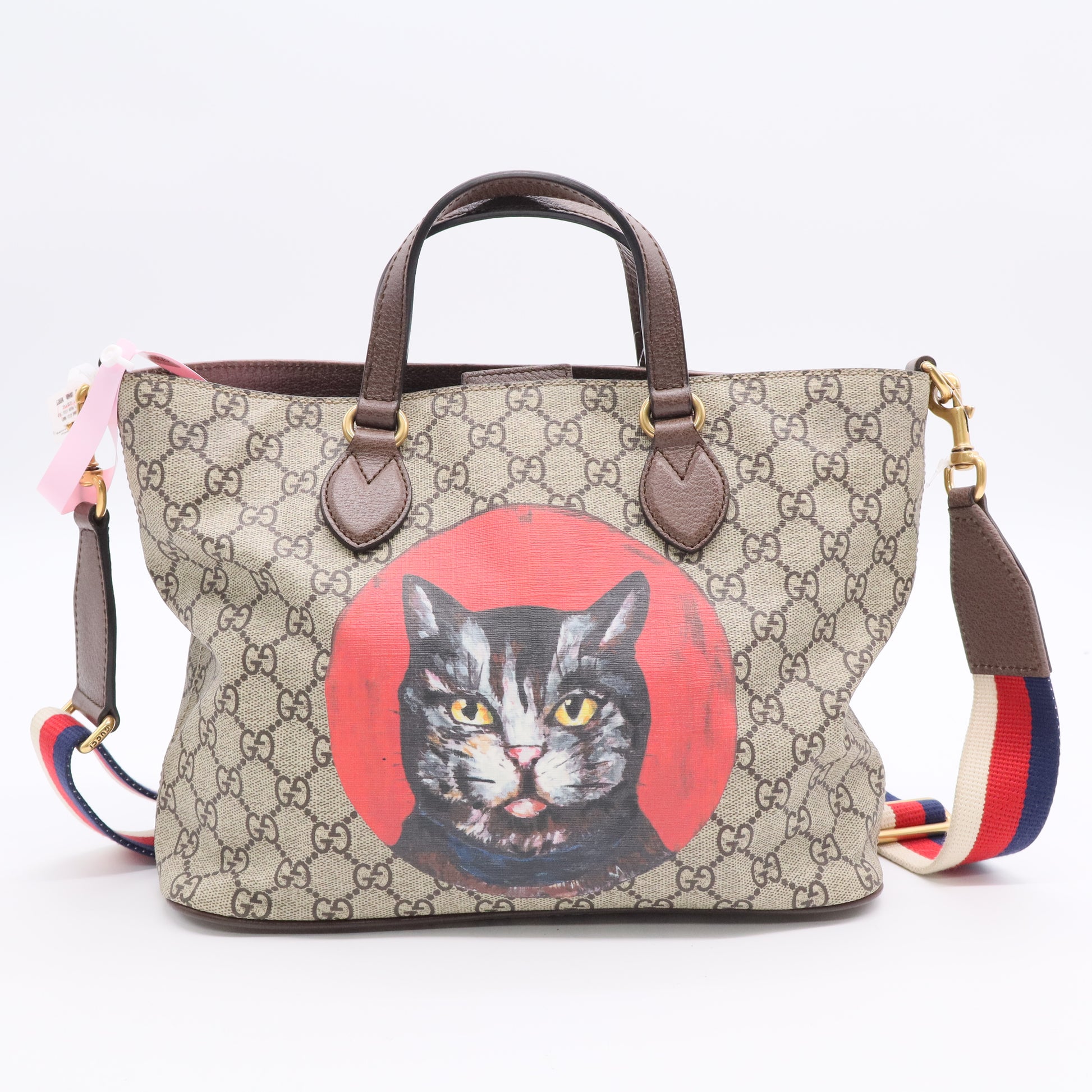 Convertible Soft Tote Mystic Cat Print GG Coated Canvas Small twins LDJ3025