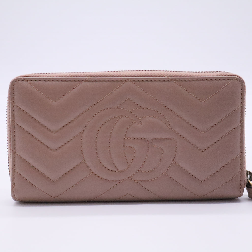 Calfskin Matelasse GG Marmont Zip Around Wallet