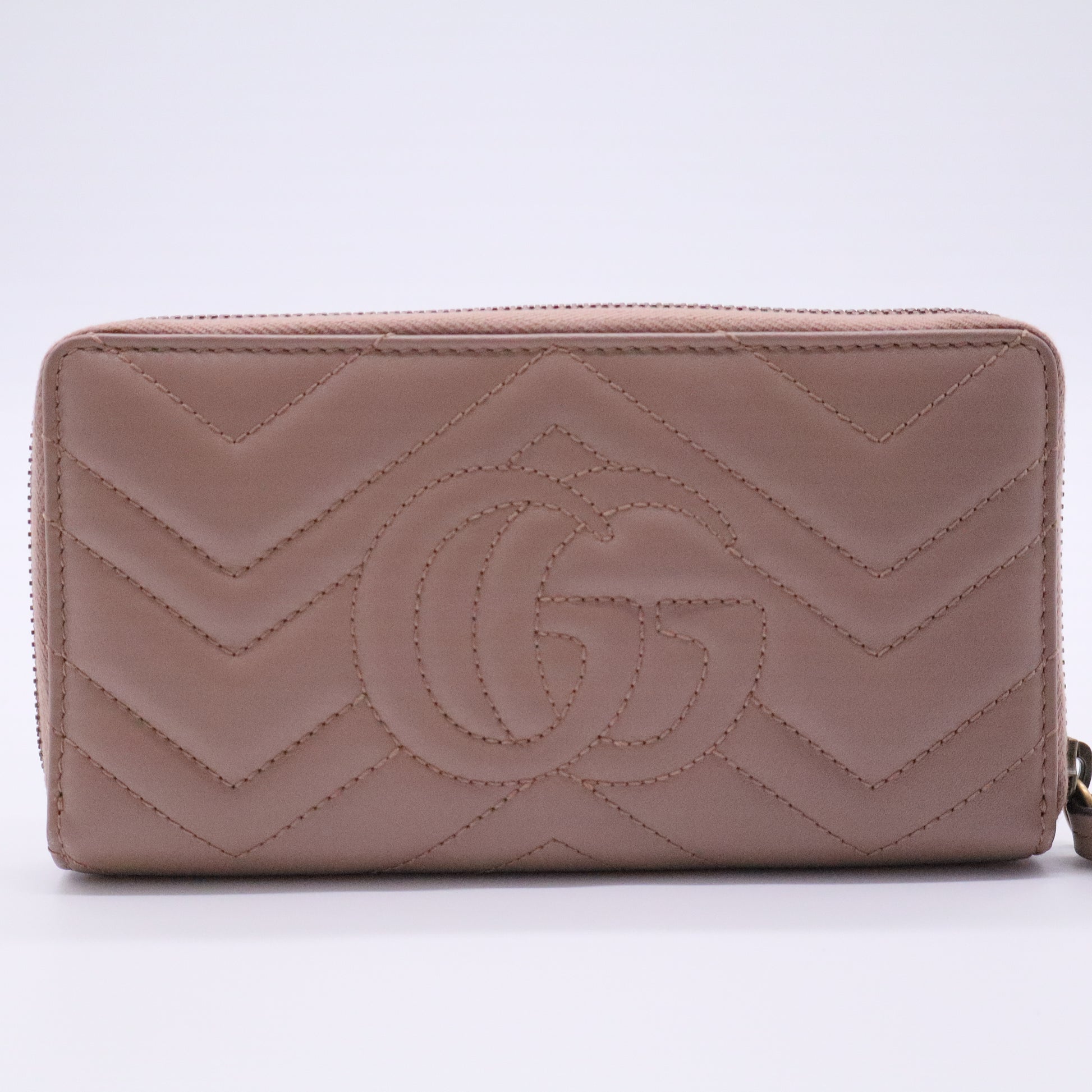 Calfskin Matelasse GG Marmont Zip Around Wallet