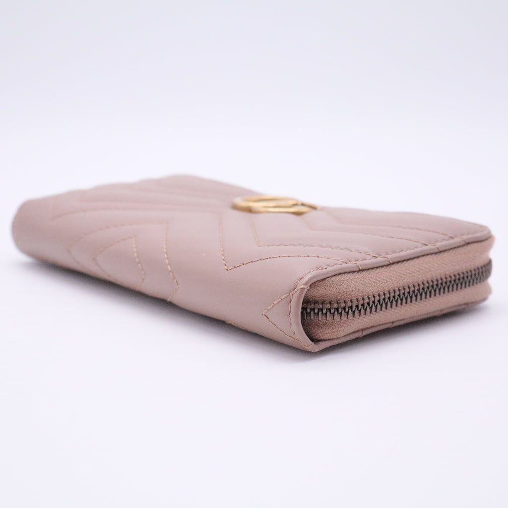 Calfskin Matelasse GG Marmont Zip Around Wallet
