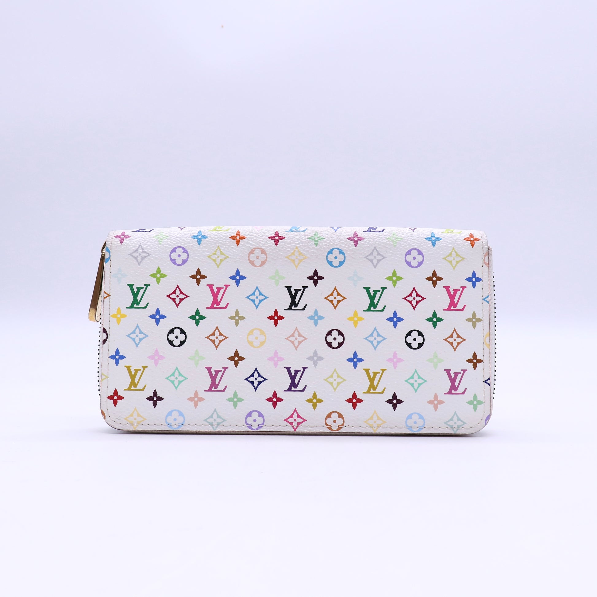 Louis Vuitton White Monogram Multicolore Zippy Wallet twins W20781