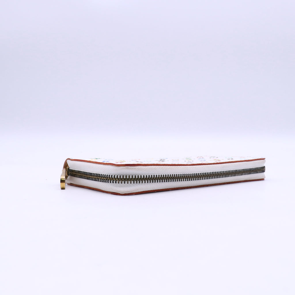 Louis Vuitton White Monogram Multicolore Zippy Wallet twins W20781