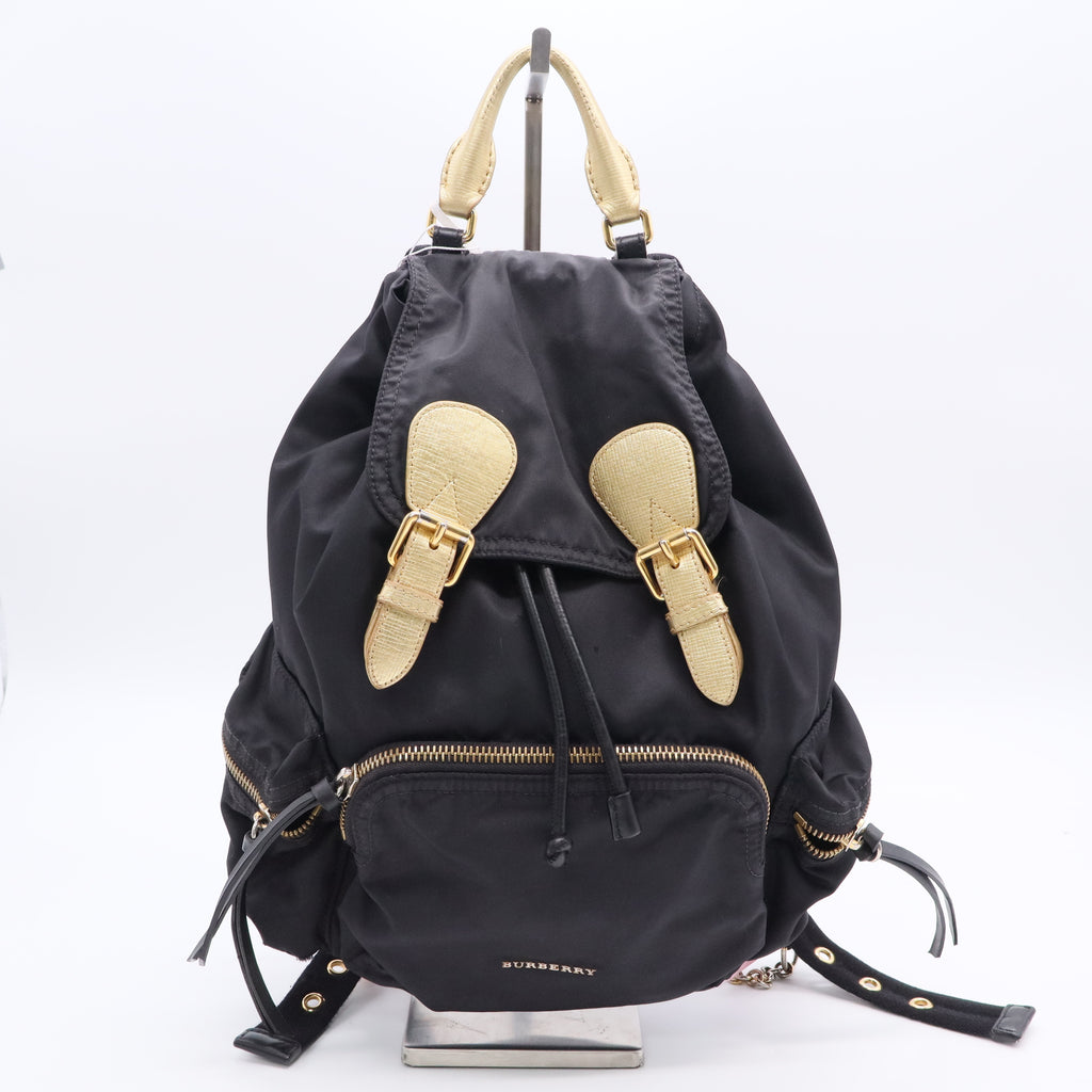 Black Nylon Medium Rucksack Backpack Twins LDJ3034
