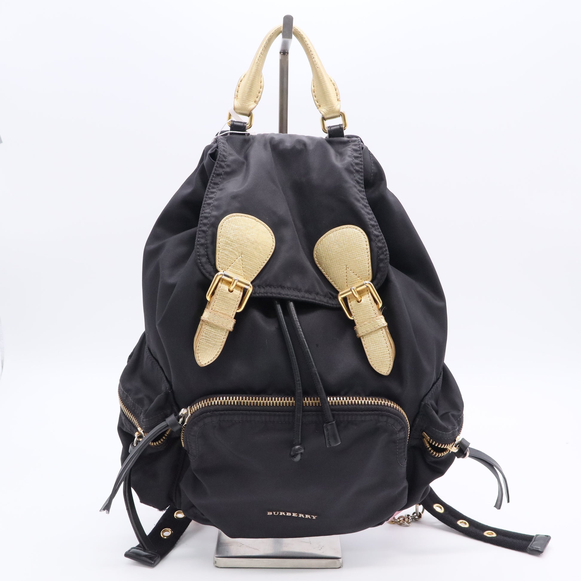 Black Nylon Medium Rucksack Backpack Twins LDJ3034