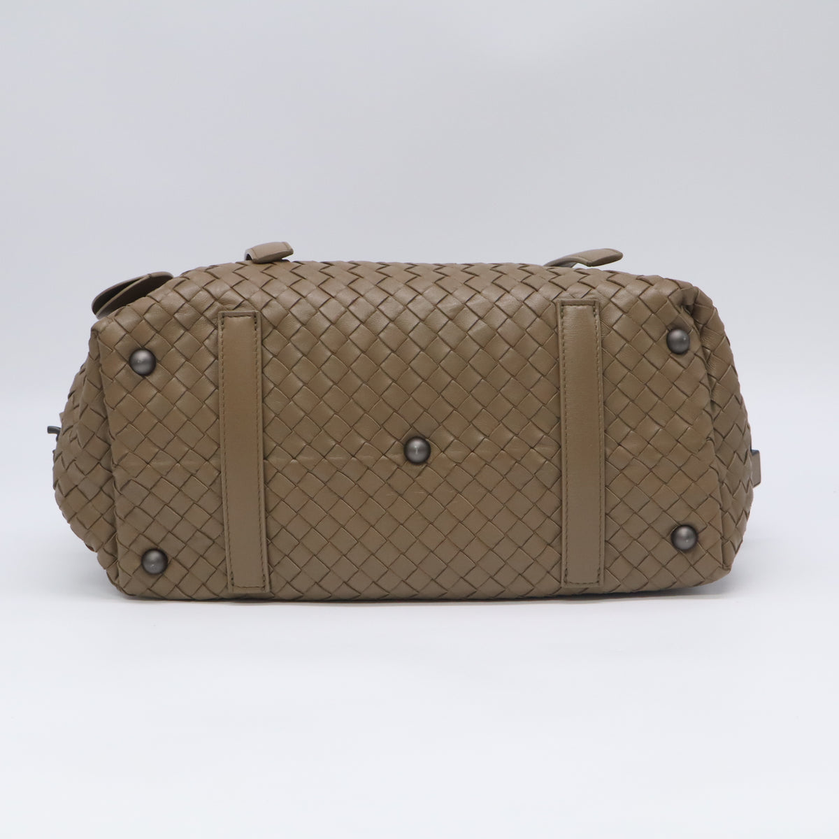 Grey Intrecciato Leather Montaigne Satchel B24000