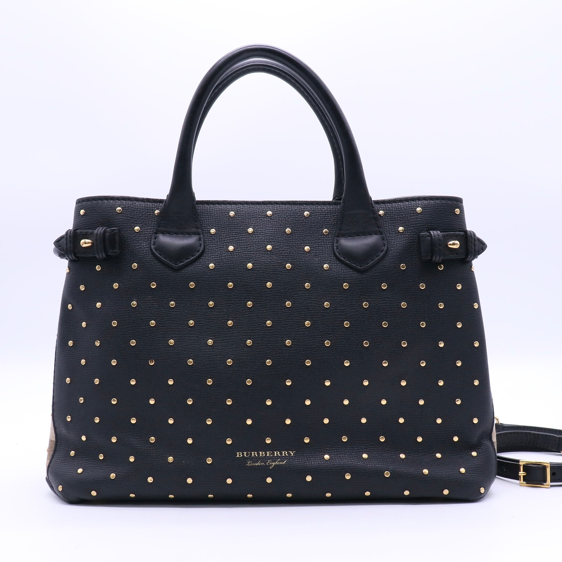Banner Tote Studded Leather Medium Twins B21291