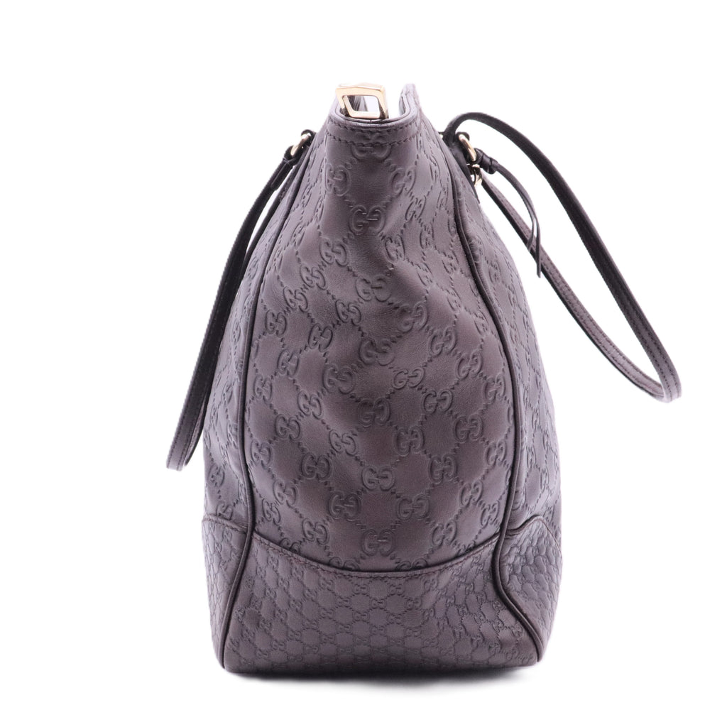 Microguccissima Bree Tote Smooth Calfskin Choco Brown Twins