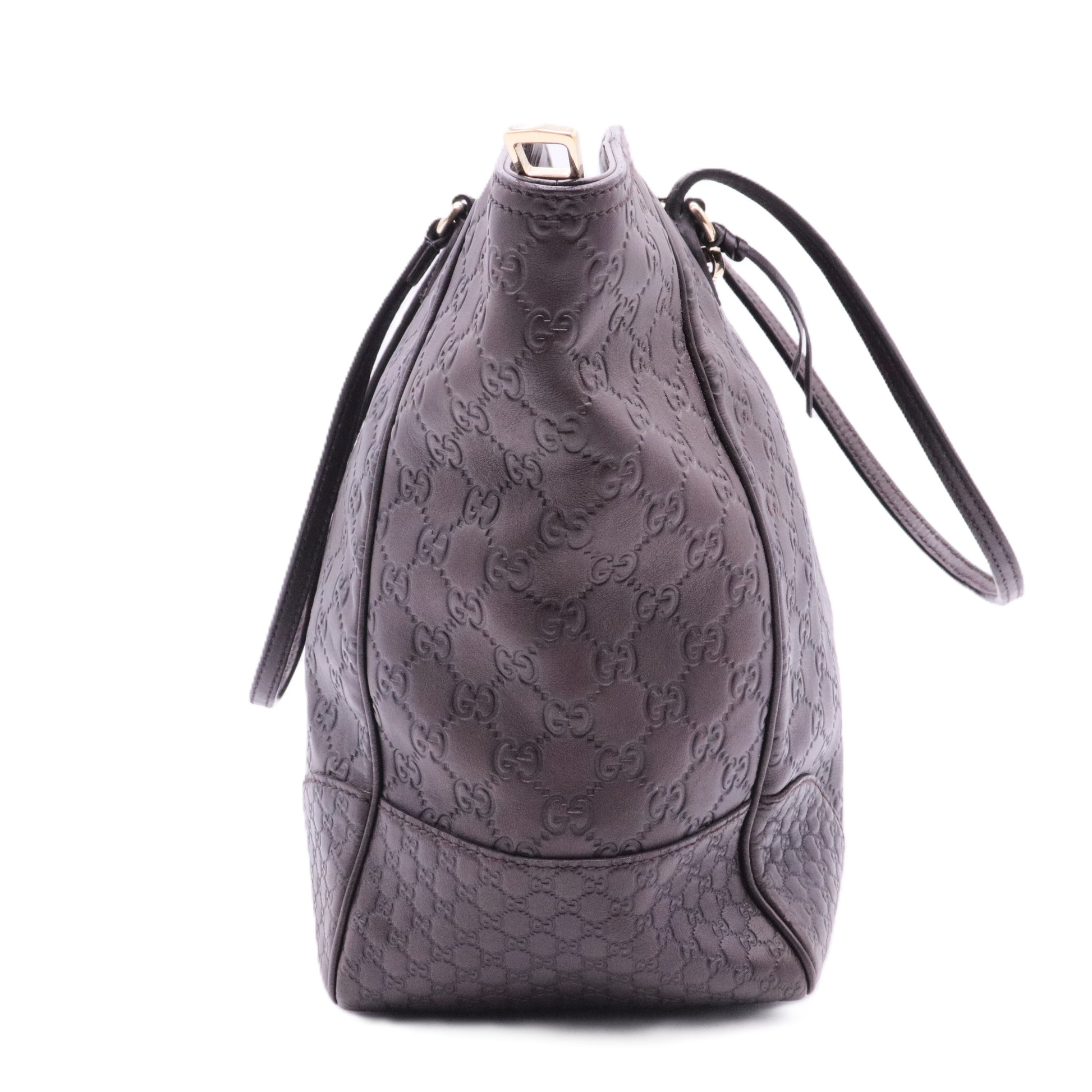 Microguccissima Bree Tote Smooth Calfskin Choco Brown Twins