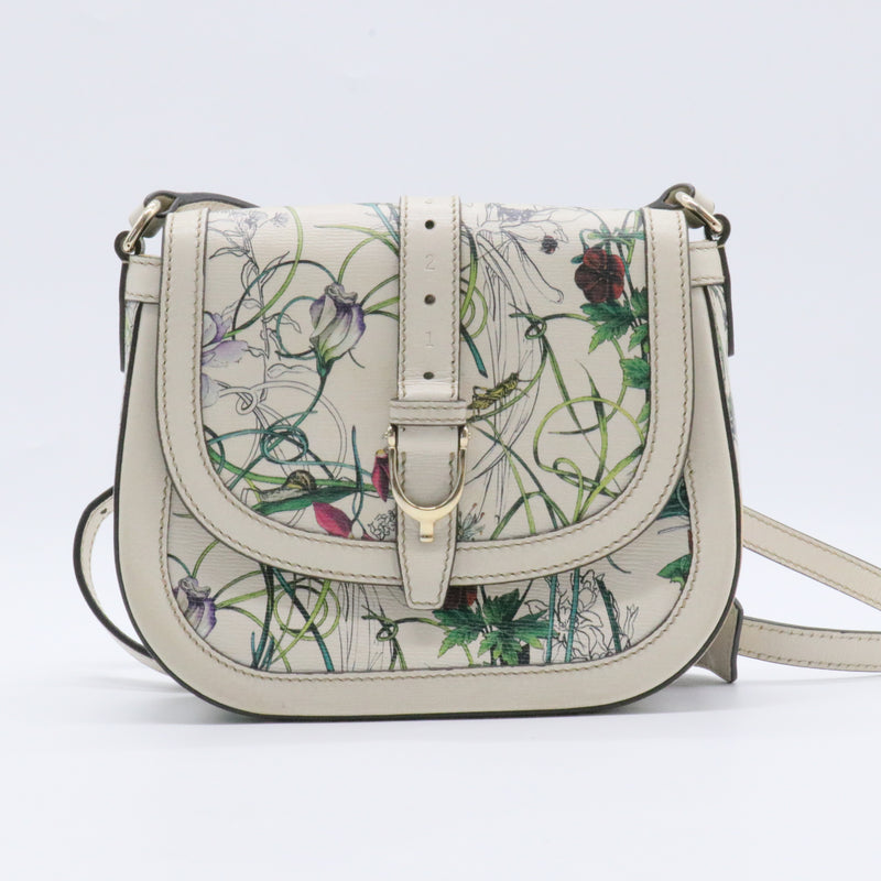 Nice Shoulder Bag Floral Printed Leather Small