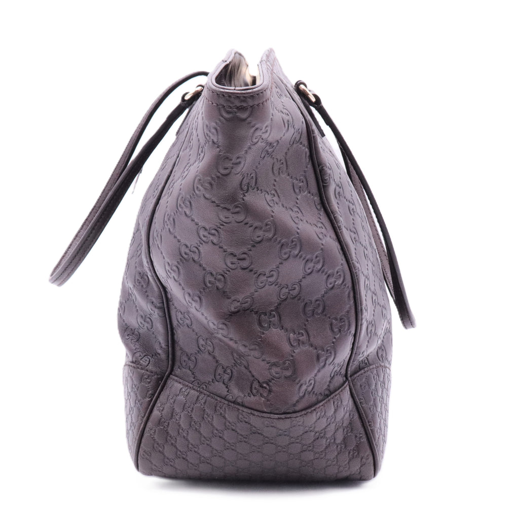Microguccissima Bree Tote Smooth Calfskin Choco Brown Twins