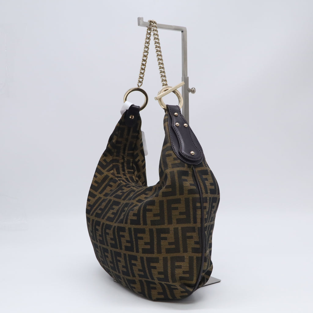 Tobacco Zucca Canvas Chef Chain Hobo Bag B24033