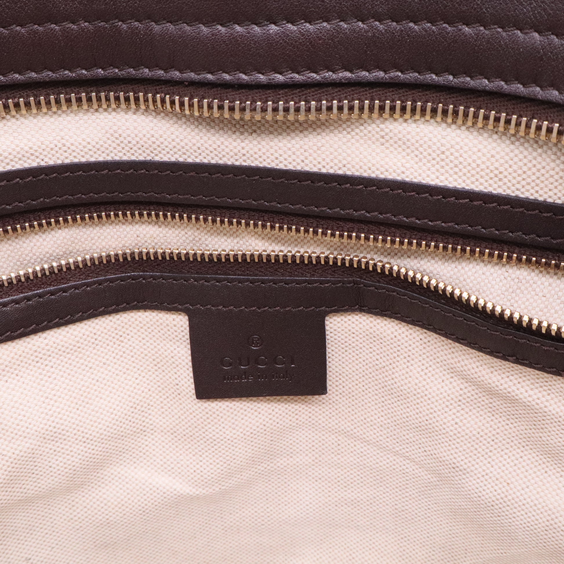 Microguccissima Bree Tote Smooth Calfskin Choco Brown Twins