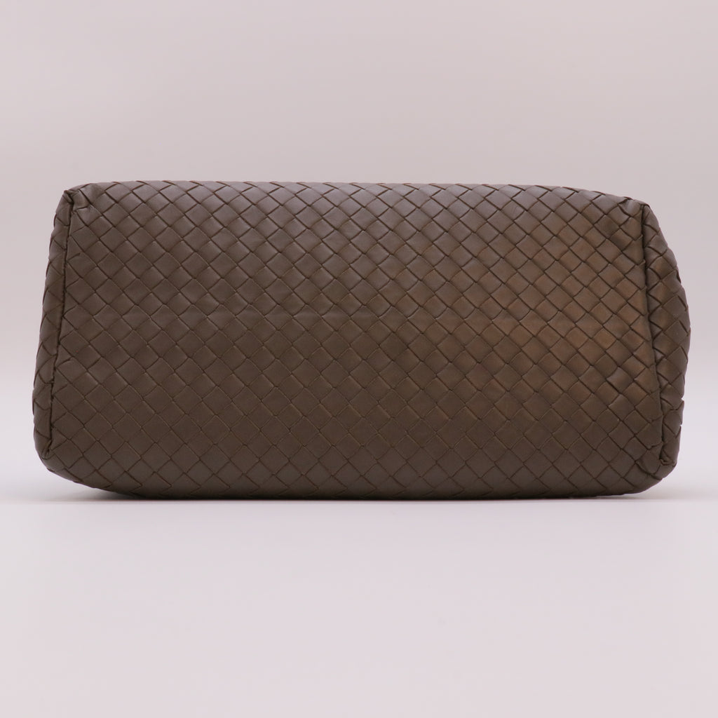 Brown Intrecciato Roma Leather Tote Bag twins