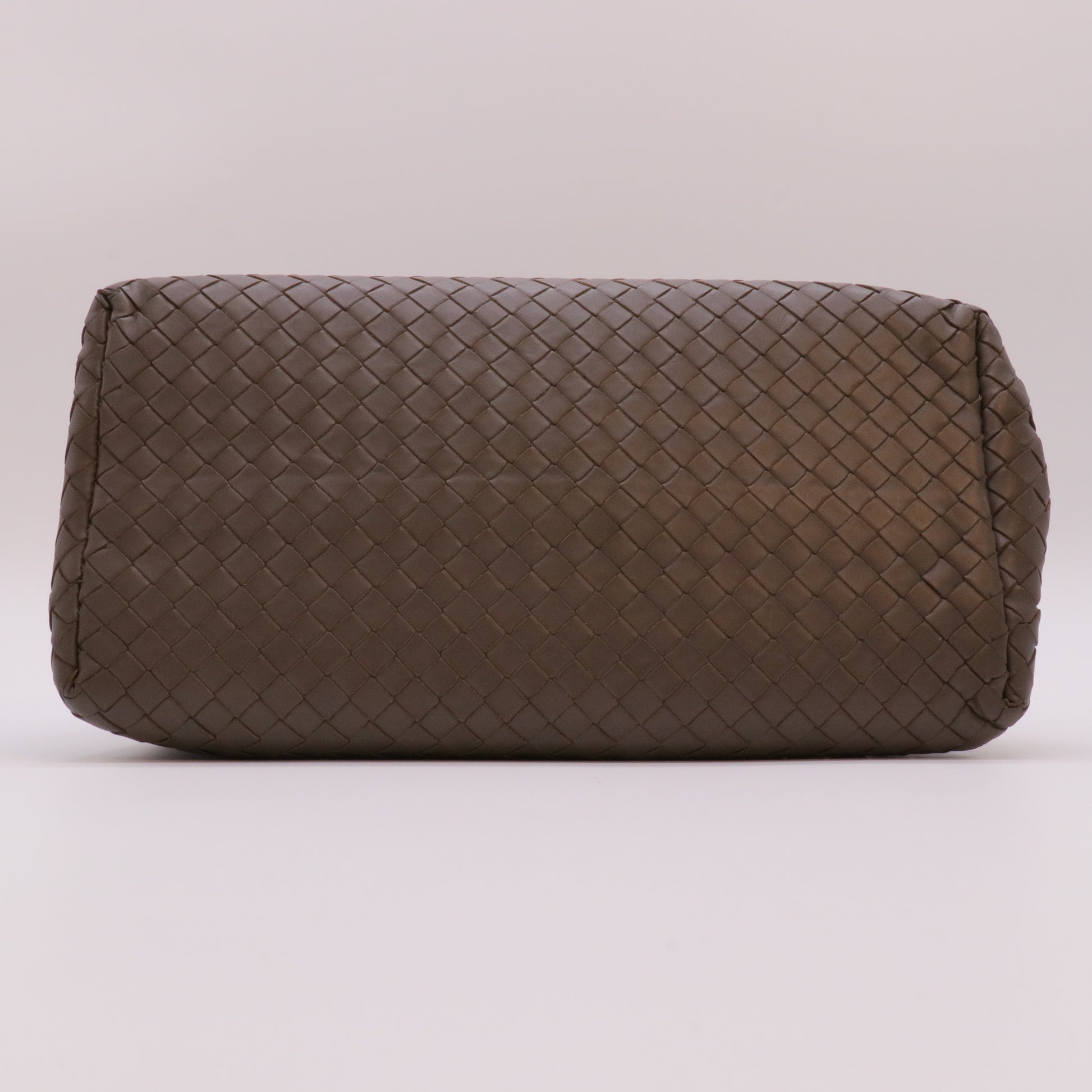 Brown Intrecciato Roma Leather Tote Bag twins