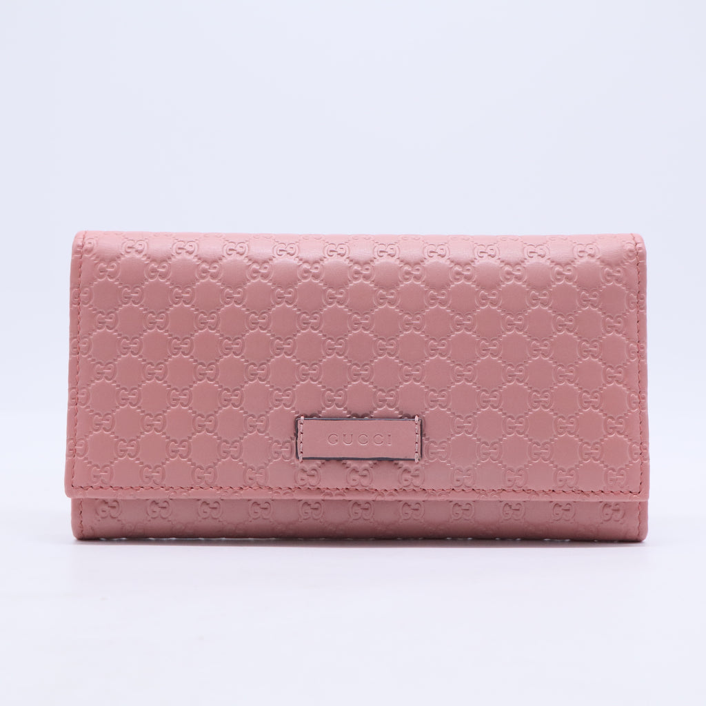 Microguccissima Continental Wallet in Soft Pink W20355