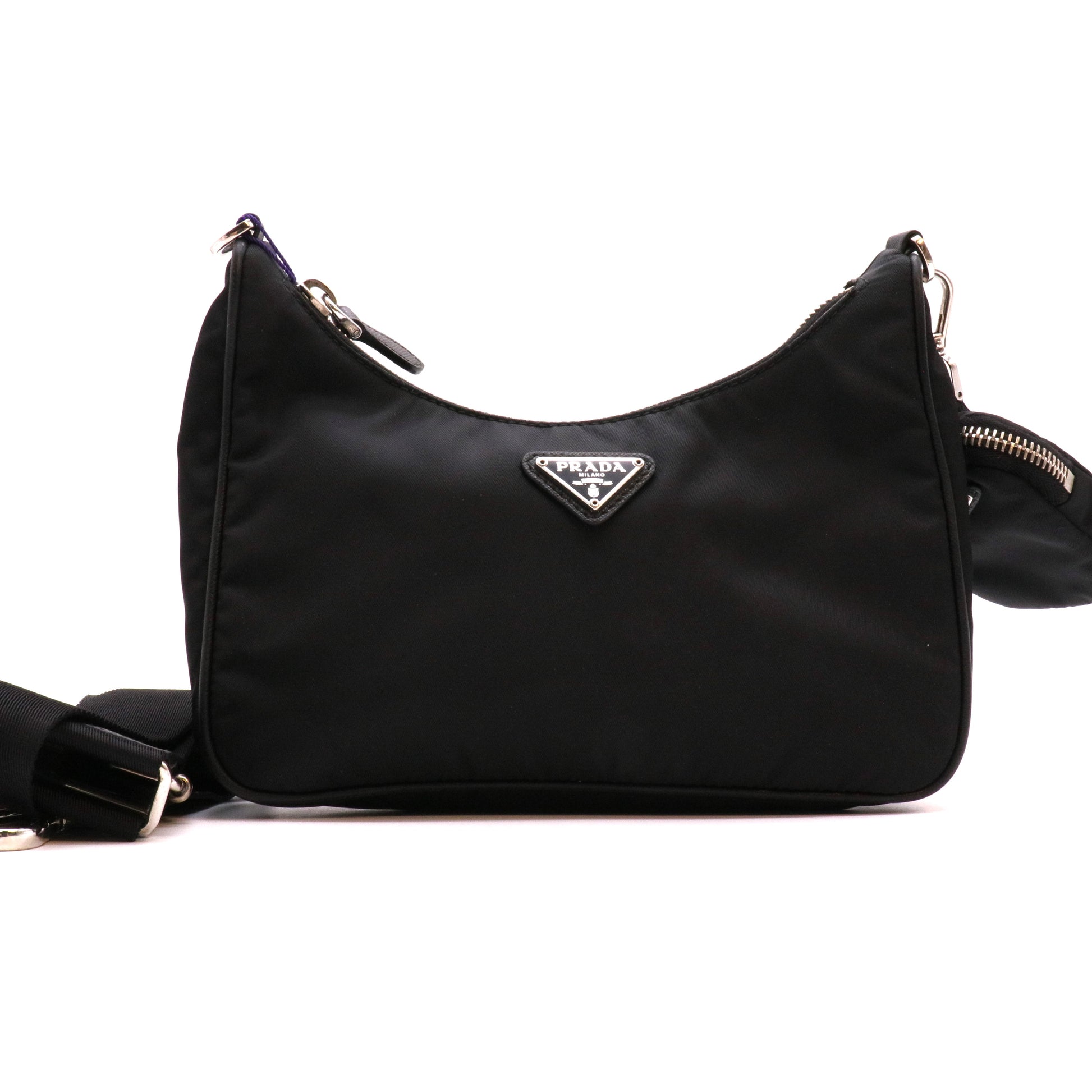 Black Tessuto Nylon 2005 Re-Edition Shoulder Bag twins